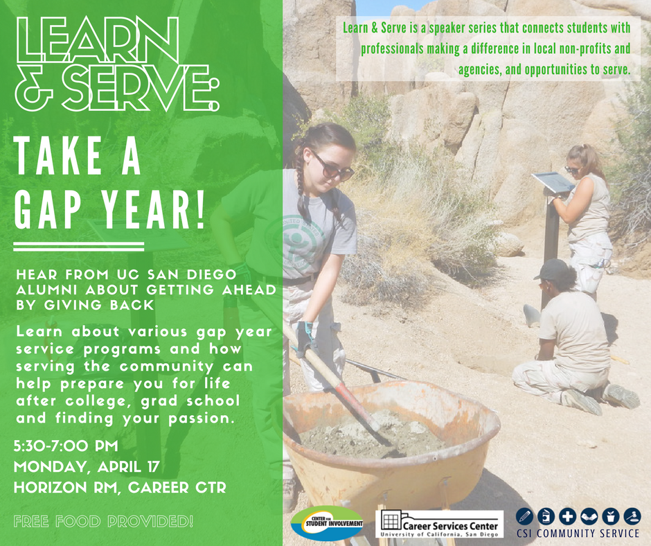 Hear from UC San Diego Alumni about various gap year service programs and how serving the community can help you find your passion after college.