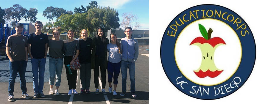 Educorps students group photo with Educorps logo - UC San Diego